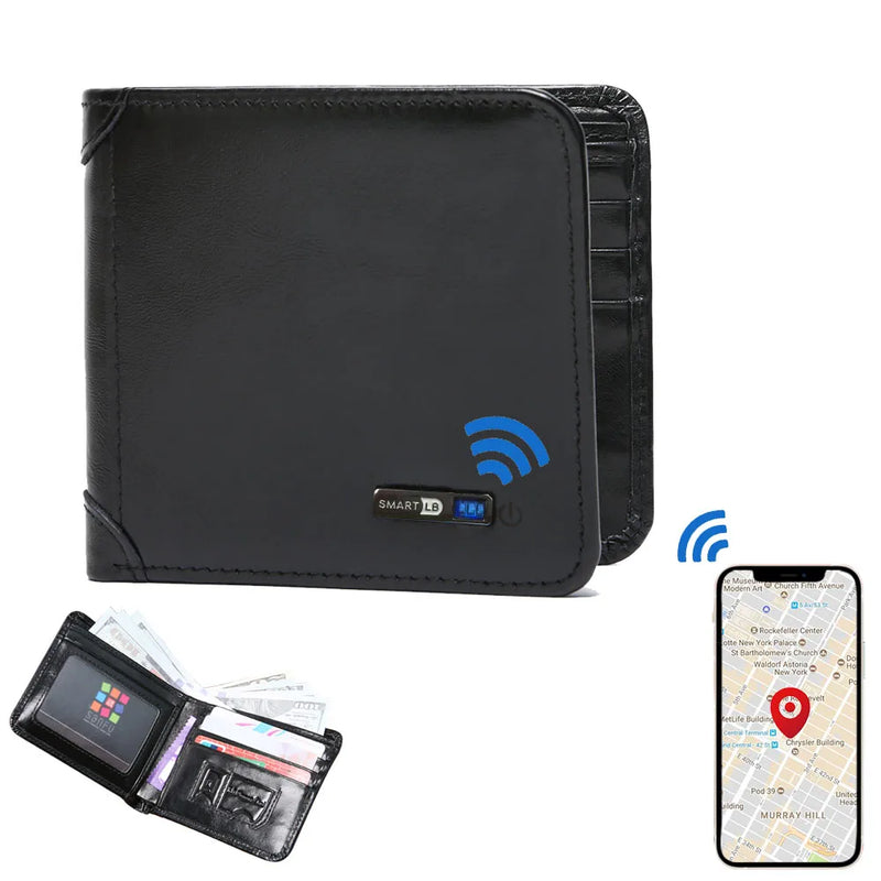Carteira Masculina com GPS Preta SMART GPS.