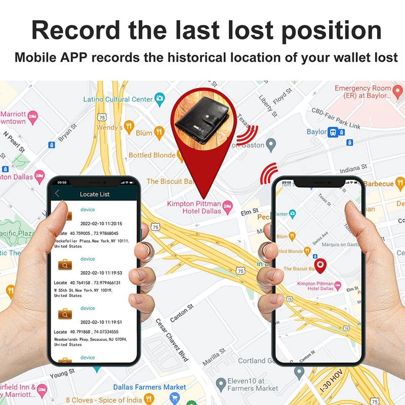 Carteira Masculina com GPS Preta SMART GPS.