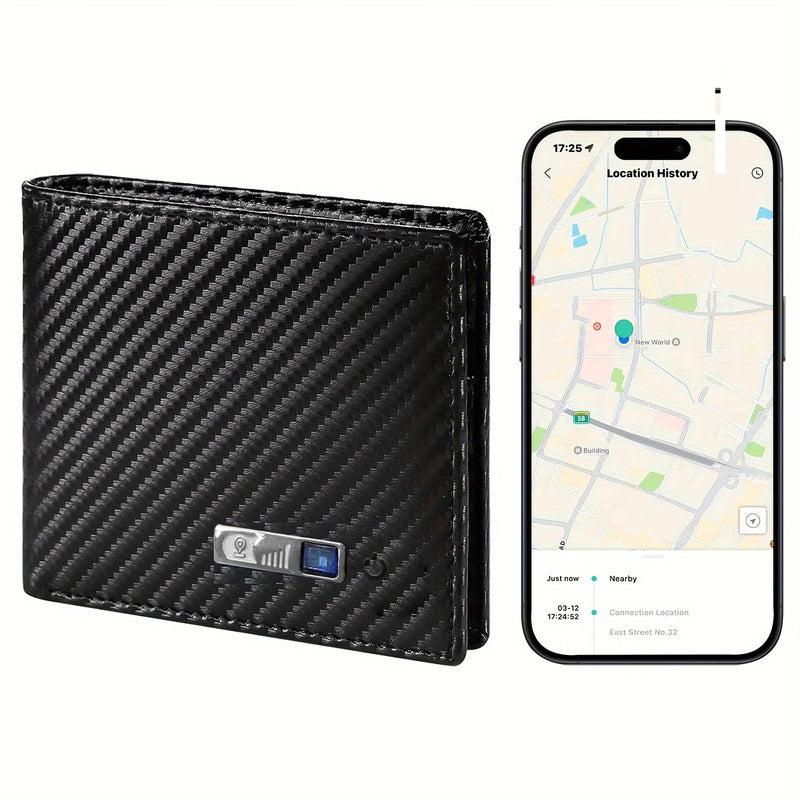 Carteira Masculina com GPS Preta SMART GPS.